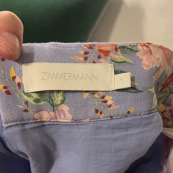 Zimmermann A-Line Skirt - Blue with Pink Floral - Picture 2 of 3